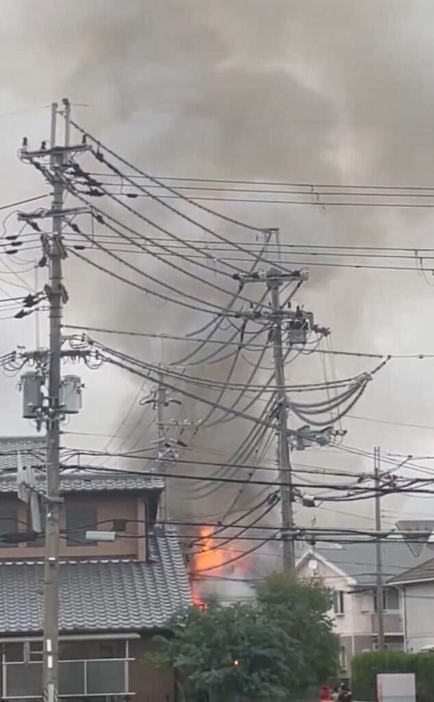五条3丁目付近火事