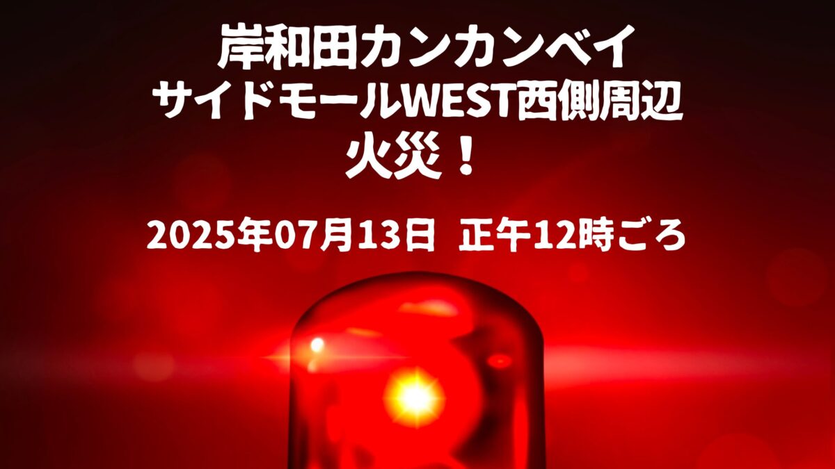 岸和田カンカンベイ サイドモールWEST西側周辺火事