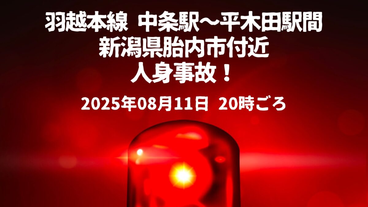 中条駅〜平木田駅間人身事故
