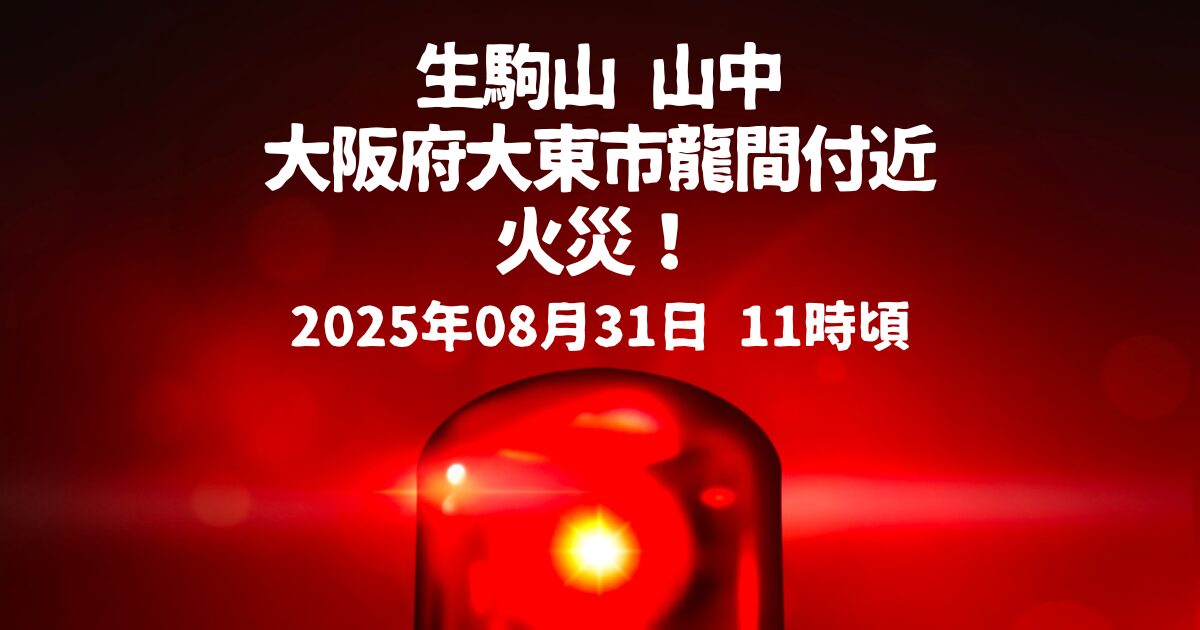 生駒山 山中 火事