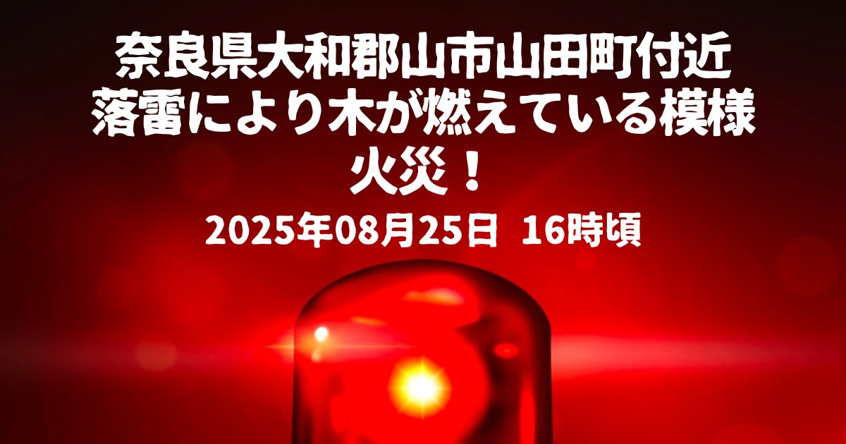 大和郡山市山田町付近落雷による火災