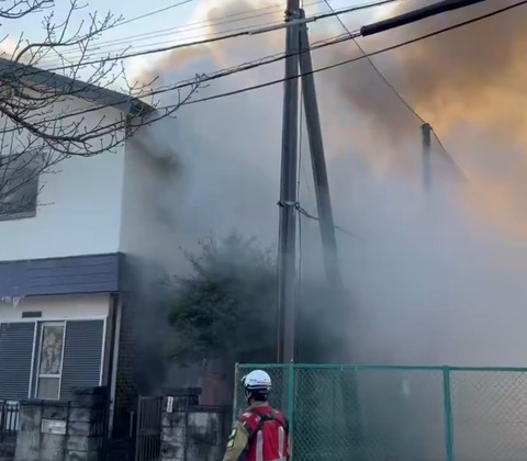 泉区中田南４丁目付近火災