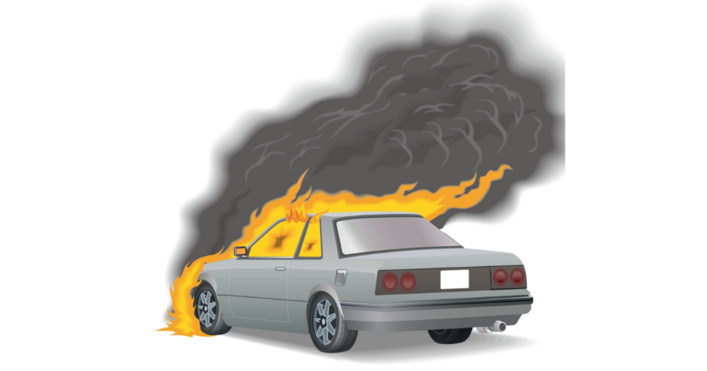 圏央道 外回り 八王子JCT付近車両火災