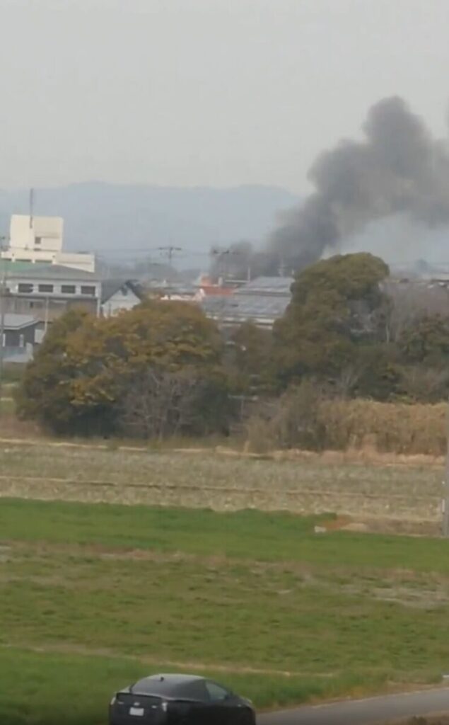 加古幼稚園の北側で建物火災